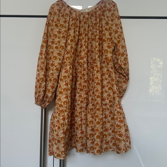 Hyacinth House Burnt Orange Floral Brynn Mini Dress Sz XL Cotton blend tnuck - Picture 3 of 16
